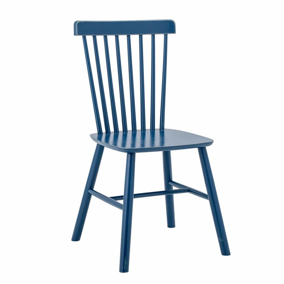 Mill Dining Chair 2pcs - Blue / Rubberwood