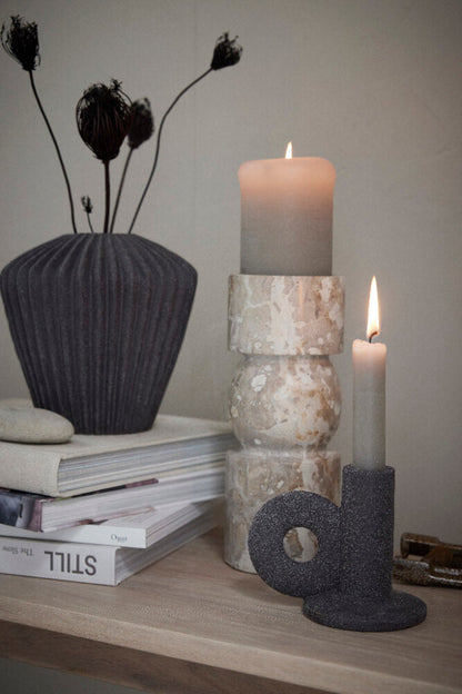 Susia candlestick H9,9 cm - dark grey