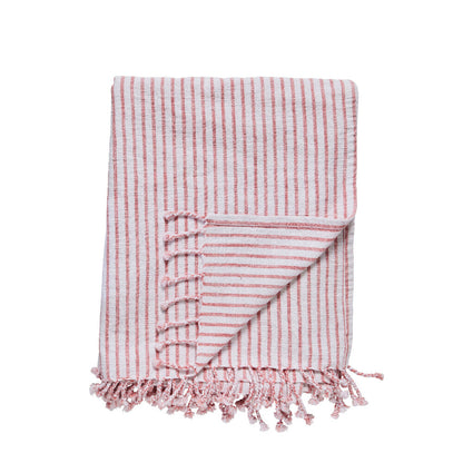 Olivia throw 170x130 cm - red/white striped