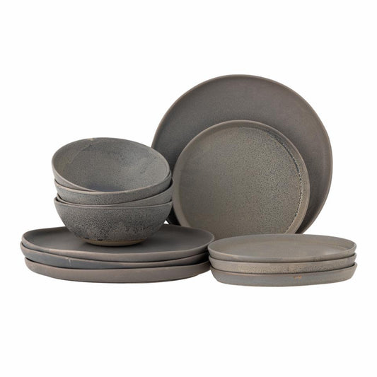 Kendra Dinnerware Set of 12 pcs - Grey