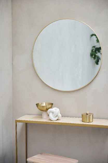 Marcera console table 100x30 cm -  gold/linen