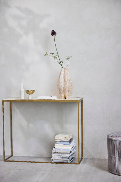 Marcera console table 100x30 cm -  gold/linen