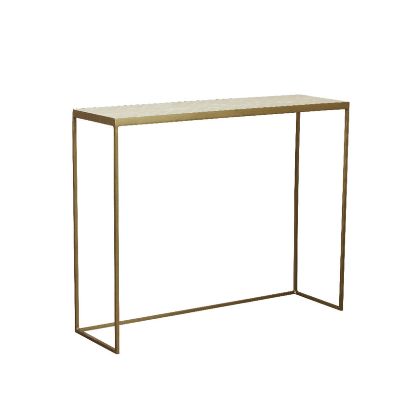 Marcera console table 100x30 cm -  gold/linen