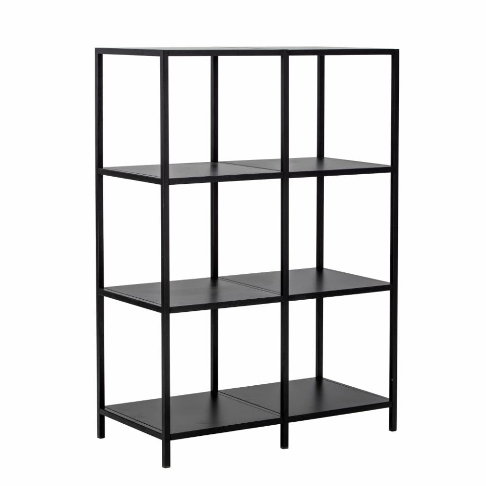 Valde Bookcase - Black / Metal