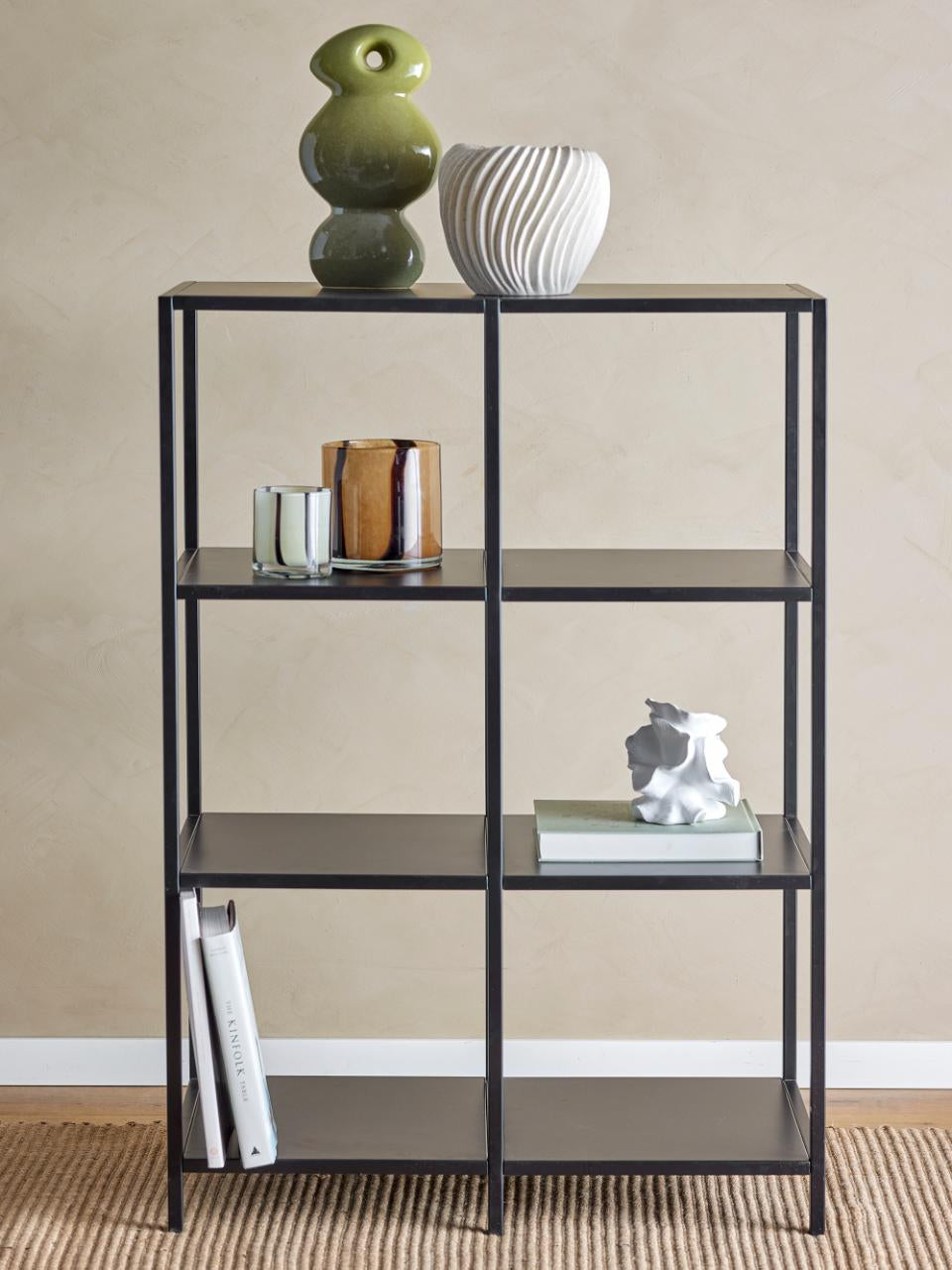 Valde Bookcase - Black / Metal