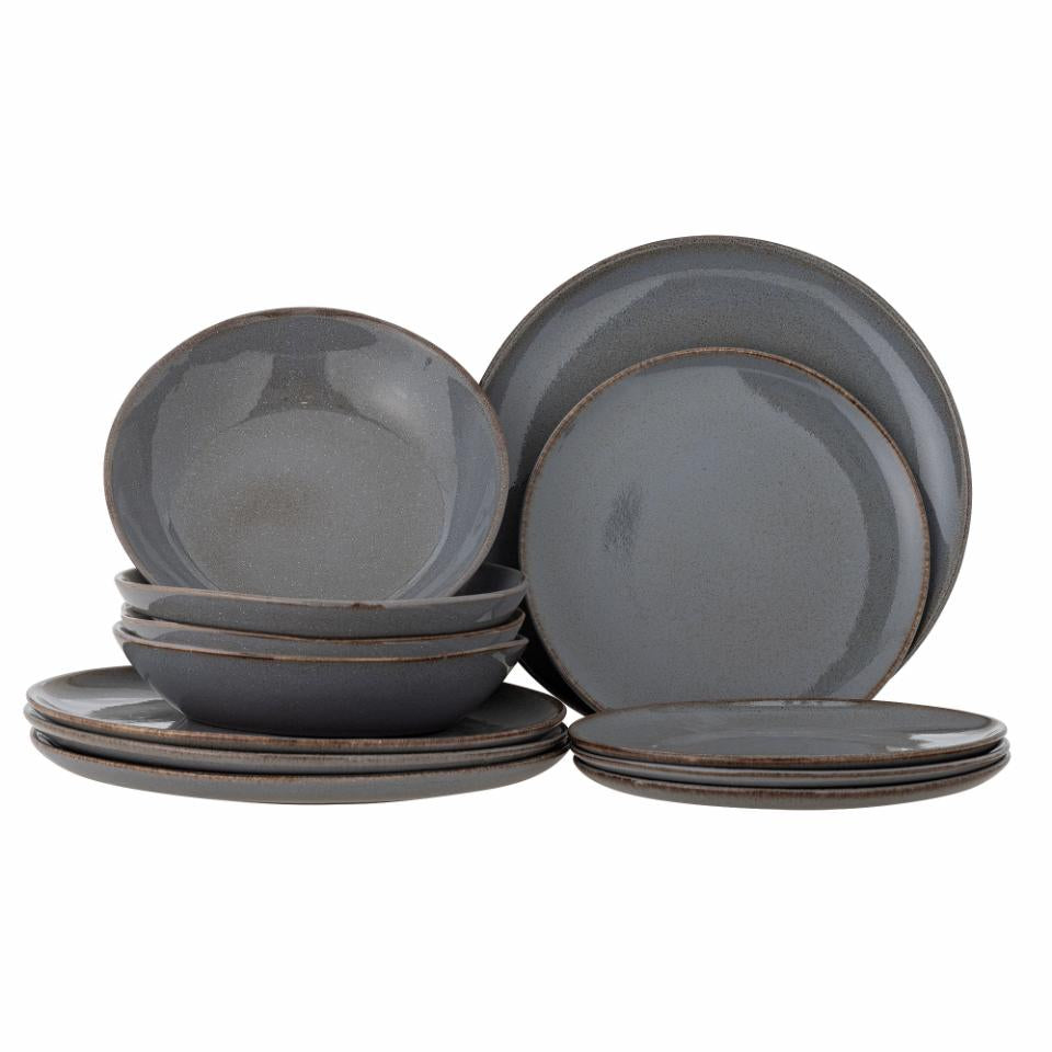 Sandrine Dinnerware Set of 12 pcs - Grey