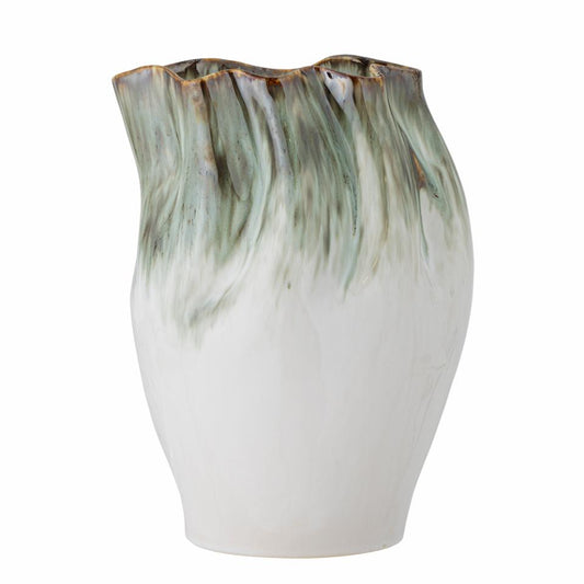 Nisha Vase H30 cm - Green/White