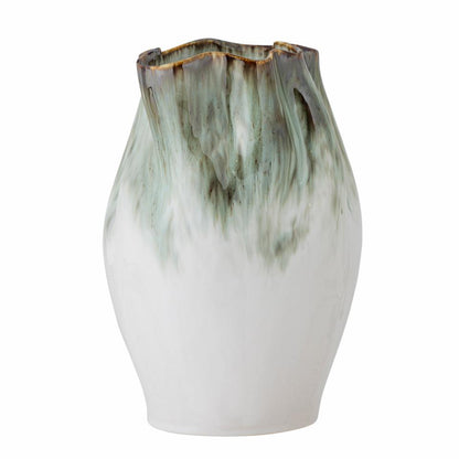 Nisha Vase H30 cm - Green/White