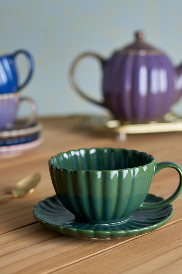 Latina Cup w/Saucer - Set of 6 - Green