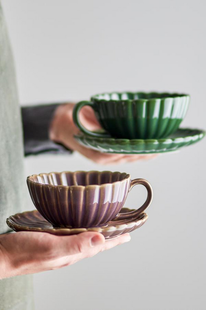 Latina Cup w/Saucer - Set of 6 - Green