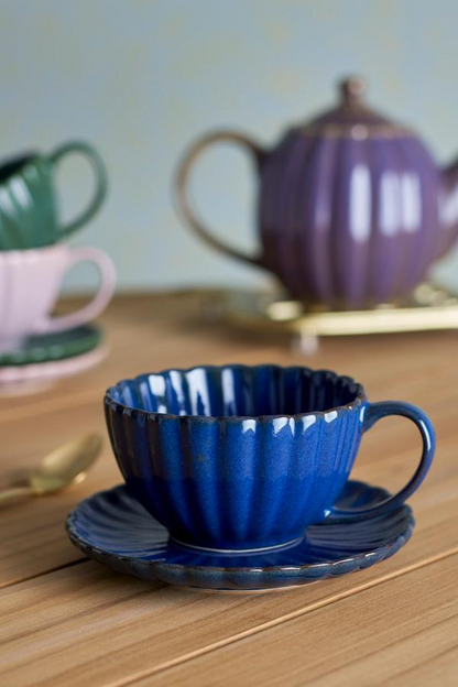 Latina Cup w/Saucer - Set of 6 - Blue