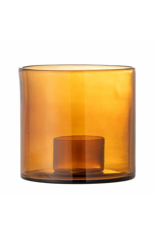 Kahlah Candle Holder - Brown / Recycled Glass