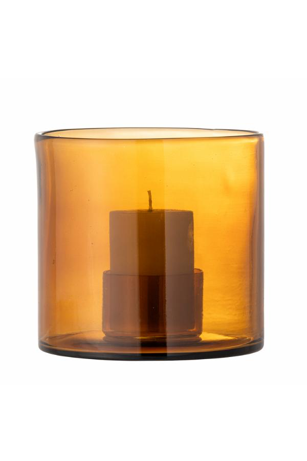 Kahlah Candle Holder - Brown / Recycled Glass