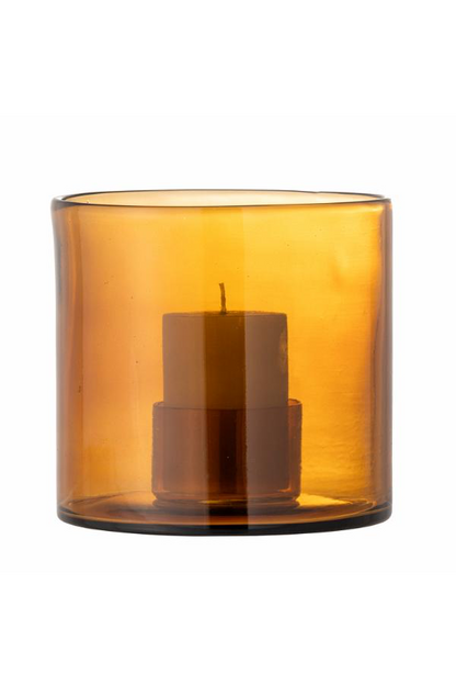 Kahlah Candle Holder - Brown / Recycled Glass