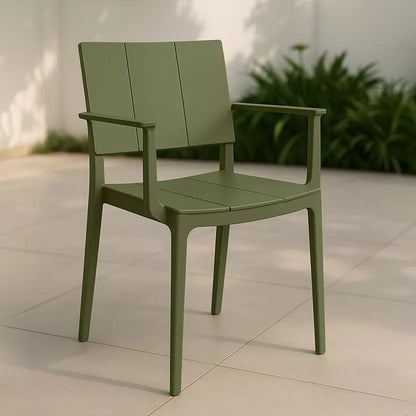 PATIO GARDEN SET - Green - Table with 2 Armchairs and 4 Chairs
