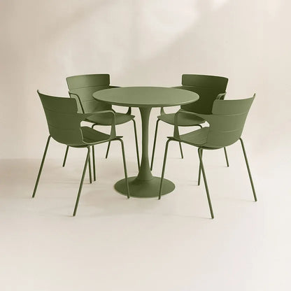 MONTAUK GARDEN SET - Green - Table and 4 Dining Chairs
