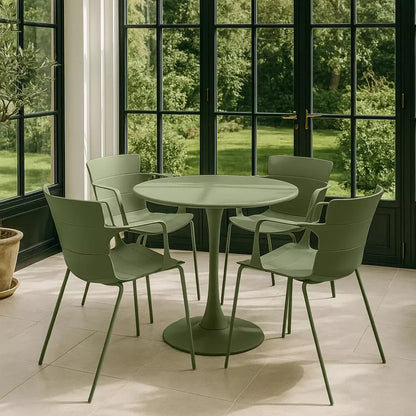 MONTAUK GARDEN SET - Green - Table and 4 Dining Chairs
