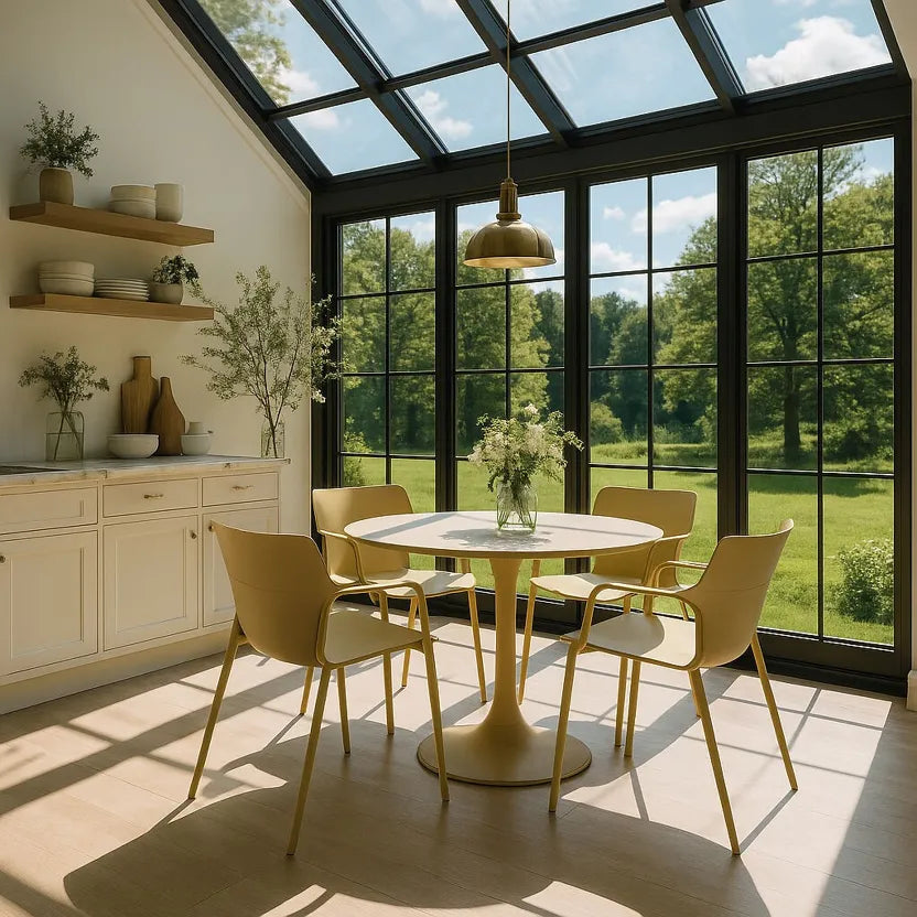 MONTAUK GARDEN SET - Ochre - Table with 4 Dining Chairs