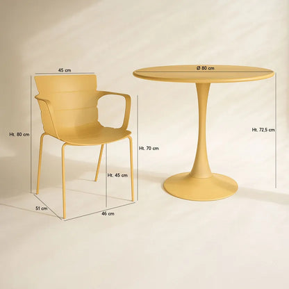 MONTAUK GARDEN SET - Ochre - Table with 4 Dining Chairs