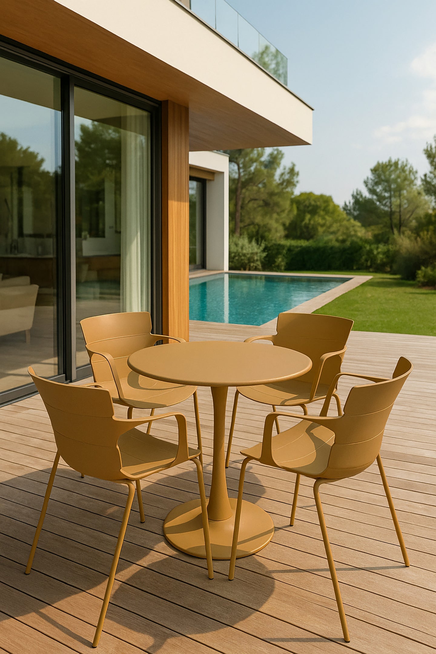 MONTAUK GARDEN SET - Ochre - Table with 4 Dining Chairs