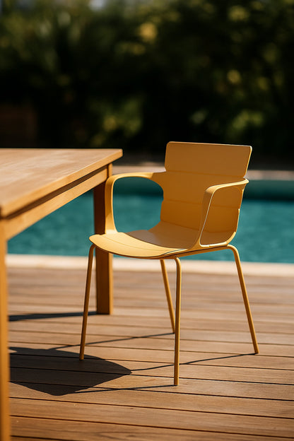 MONTAUK GARDEN SET - Ochre - Table with 4 Dining Chairs