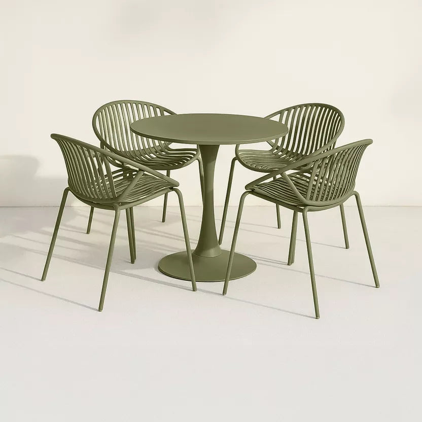CALYPSO GARDEN SET - Green - Table with 4 Dining Chairs