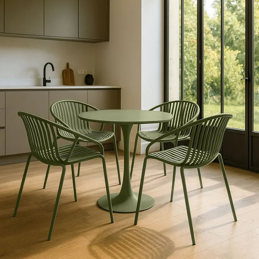 CALYPSO GARDEN SET - Green - Table with 4 Dining Chairs