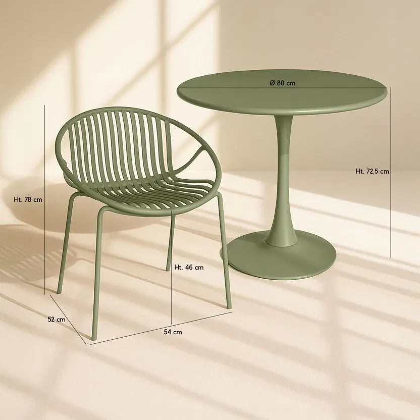 CALYPSO GARDEN SET - Green - Table with 4 Dining Chairs