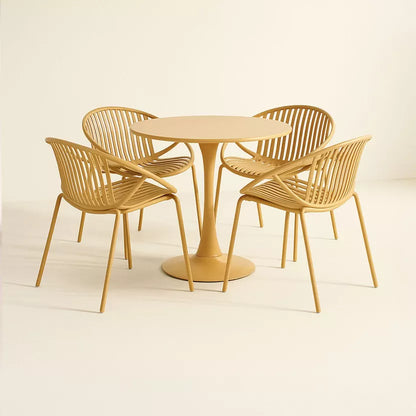 CALYPSO GARDEN SET - Ochre - Table with 4 Dining Chairs