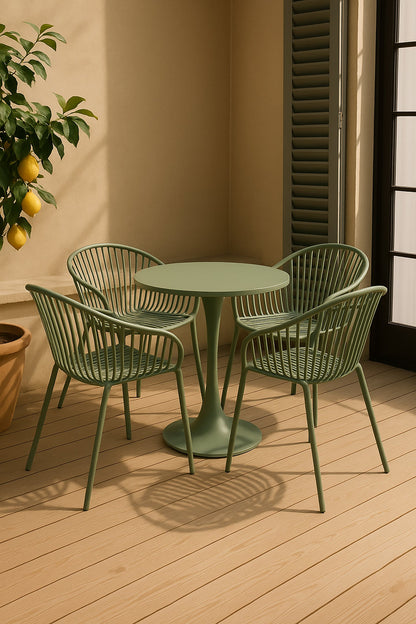 CALYPSO GARDEN SET - Green - Table with 4 Dining Chairs