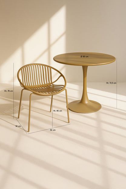 CALYPSO GARDEN SET - Ochre - Table with 4 Dining Chairs