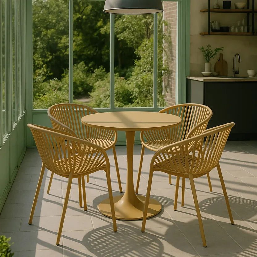 CALYPSO GARDEN SET - Ochre - Table with 4 Dining Chairs