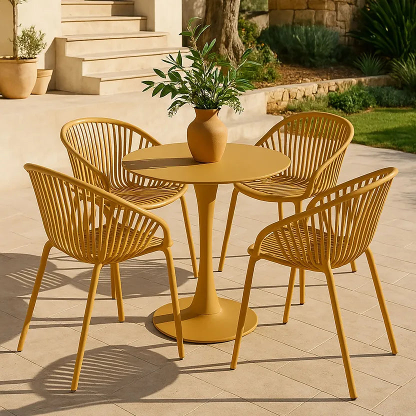 CALYPSO GARDEN SET - Ochre - Table with 4 Dining Chairs