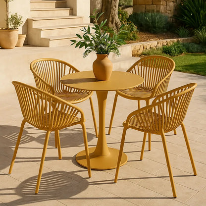 CALYPSO GARDEN SET - Ochre - Table with 4 Dining Chairs