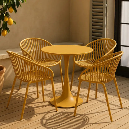 CALYPSO GARDEN SET - Ochre - Table with 4 Dining Chairs