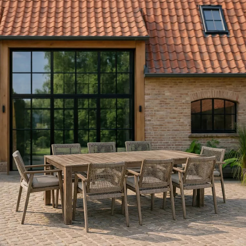 EDEN GARDEN DINING SET - Table with 8 armchairs