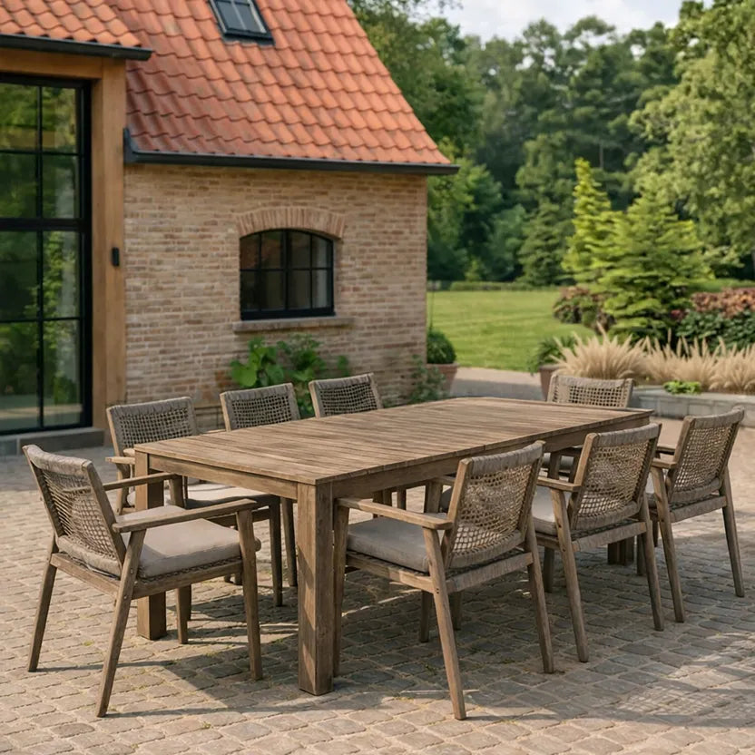 EDEN GARDEN DINING SET - Table with 8 armchairs