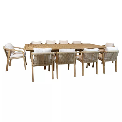 SAONA GARDEN DINING SET - Extendable table with 10 armchairs