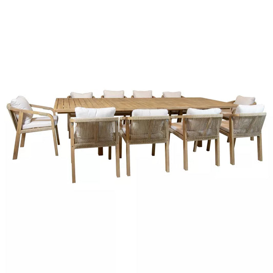 SAONA GARDEN DINING SET - Extendable table with 10 armchairs