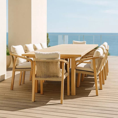 SAONA GARDEN DINING SET - Extendable table with 10 armchairs
