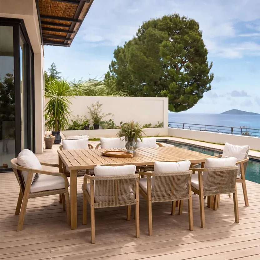 SAONA GARDEN DINING SET - Table with 8 armchairs