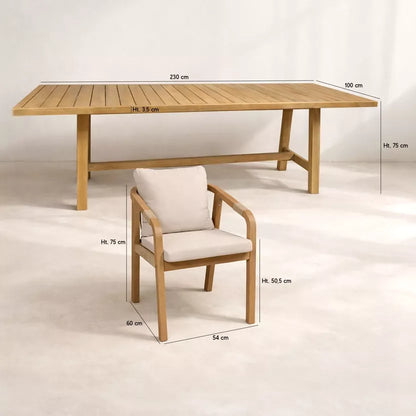SAONA GARDEN DINING SET - Table with 8 armchairs