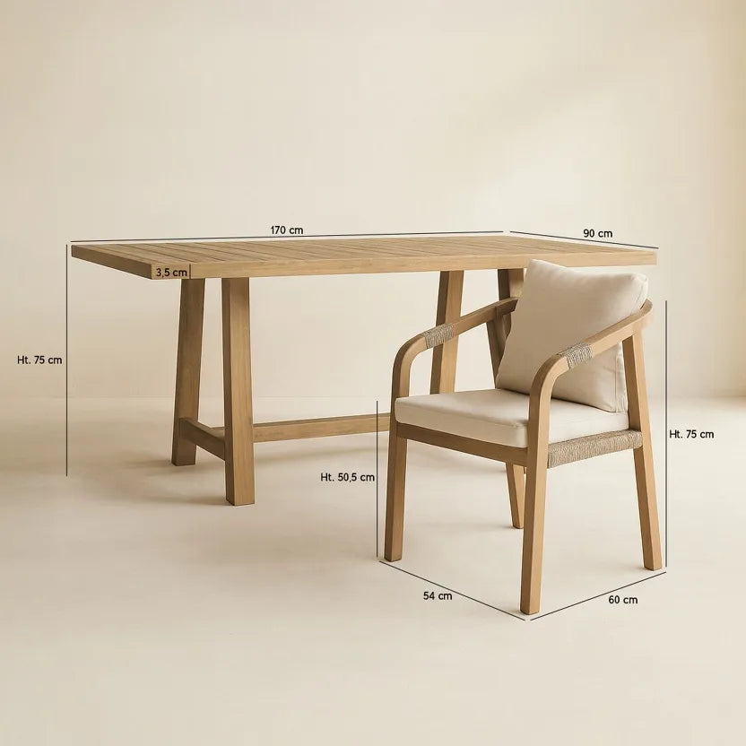 SAONA GARDEN DINING SET - Table with 6 armchairs