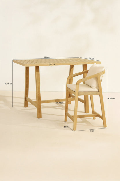 SAONA GARDEN BAR SET - Bar table with 4 high armchairs