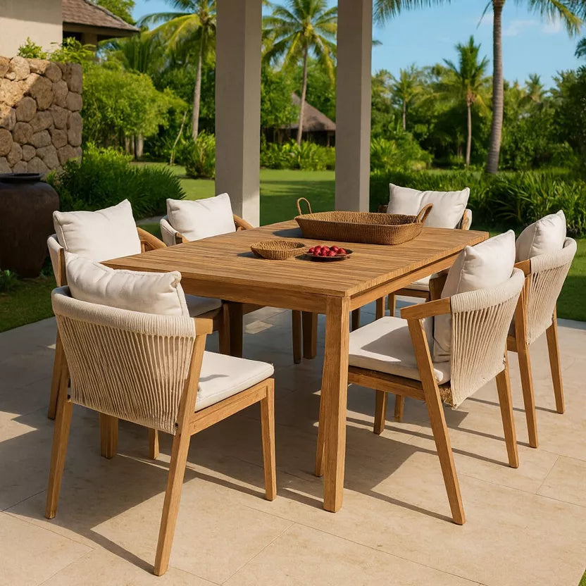 FIDJI GARDEN DINING SET - Table with 6 chairs