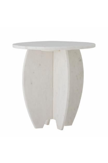 Sendai Side Table - White / Marble