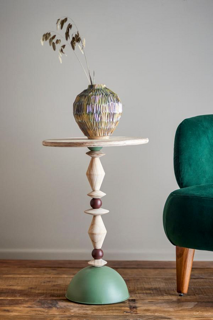 Mannelli Side Table H60 cm - Green / Firwood