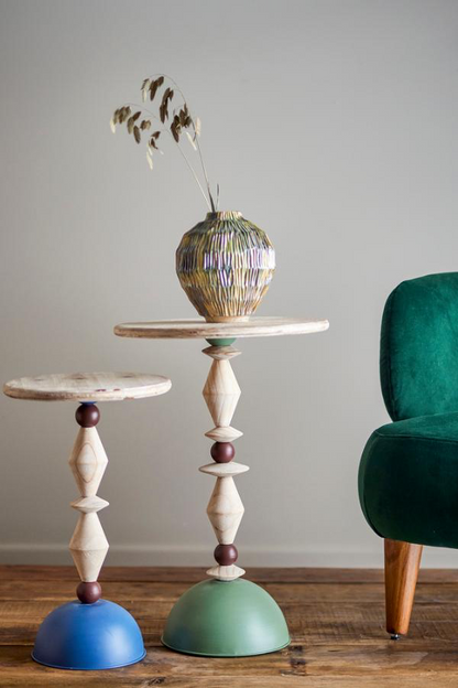 Mannelli Side Table H60 cm - Green / Firwood