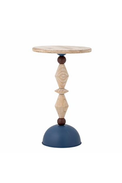 Mannelli Side Table H49 cm - Blue / Firwood
