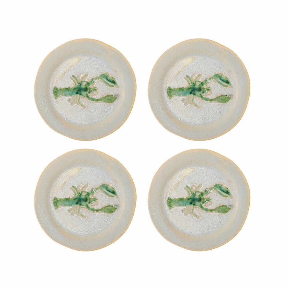 Hadden Plate Ø21 cm - Set of 4 - Lobster / Green